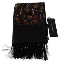 Load image into Gallery viewer, Dolce &amp; Gabbana Elegant Brown Silk Musicians Print Scarf
