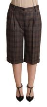 Load image into Gallery viewer, Dolce &amp; Gabbana Checkered Wool Bermuda Shorts in Brown
