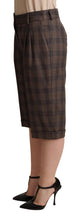 Load image into Gallery viewer, Dolce &amp; Gabbana Checkered Wool Bermuda Shorts in Brown
