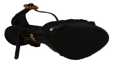 Load image into Gallery viewer, Dolce &amp; Gabbana Black Tulle Ankle Strap Heels with Crystal Buckle
