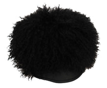 Load image into Gallery viewer, Dolce &amp; Gabbana Black Tibet Lamb Fur Leather Gatsby Hat
