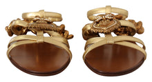 Load image into Gallery viewer, Dolce &amp; Gabbana Chic Gladiator Flats with Heart and Chain Accents
