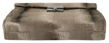 Load image into Gallery viewer, Dolce &amp; Gabbana Beige Velvet Croco-Print Leather Briefcase Clutch
