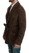 Load image into Gallery viewer, Dolce &amp; Gabbana Elegant Brown Alpaca Blend Belted Cape Jacket
