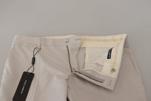 Load image into Gallery viewer, Dolce &amp; Gabbana Off White Silk Mid Waist Chino Pants
