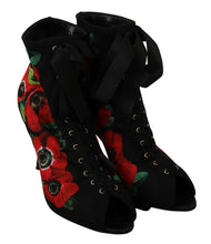 Load image into Gallery viewer, Dolce &amp; Gabbana Elegant Floral Heel Booties
