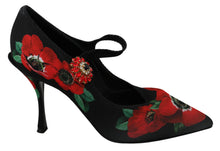 Load image into Gallery viewer, Dolce &amp; Gabbana Floral Mary Janes Pumps with Crystal Detail
