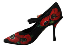 Load image into Gallery viewer, Dolce &amp; Gabbana Floral Mary Janes Pumps with Crystal Detail
