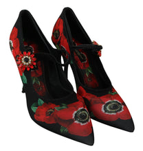 Load image into Gallery viewer, Dolce &amp; Gabbana Floral Mary Janes Pumps with Crystal Detail
