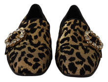 Load image into Gallery viewer, Dolce &amp; Gabbana Elegant Leopard Crystal Gem Loafers
