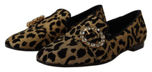 Load image into Gallery viewer, Dolce &amp; Gabbana Elegant Leopard Crystal Gem Loafers
