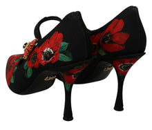 Load image into Gallery viewer, Dolce &amp; Gabbana Floral Mary Janes Pumps with Crystal Detail
