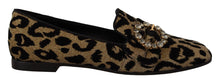 Load image into Gallery viewer, Dolce &amp; Gabbana Elegant Leopard Crystal Gem Loafers
