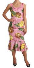 Load image into Gallery viewer, Dolce &amp; Gabbana Sequined Pink Pineapple Midi Dress
