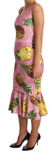 Load image into Gallery viewer, Dolce &amp; Gabbana Sequined Pink Pineapple Midi Dress
