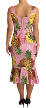 Load image into Gallery viewer, Dolce &amp; Gabbana Sequined Pink Pineapple Midi Dress
