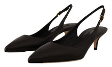 Load image into Gallery viewer, Dolce &amp; Gabbana Elegant Black Leather Slingbacks Heels
