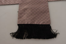 Load image into Gallery viewer, Dolce &amp; Gabbana Light Pink Silk Check Print Neck Wrap Fringes Scarf
