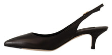 Load image into Gallery viewer, Dolce &amp; Gabbana Elegant Black Leather Slingbacks Heels
