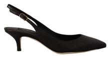 Load image into Gallery viewer, Dolce &amp; Gabbana Elegant Black Leather Slingbacks Heels
