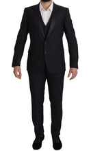 Load image into Gallery viewer, Dolce &amp; Gabbana Elegant Black Three-Piece Wool Blend Suit
