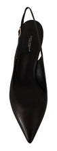 Load image into Gallery viewer, Dolce &amp; Gabbana Elegant Black Leather Slingbacks Heels
