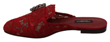 Load image into Gallery viewer, Dolce &amp; Gabbana Radiant Red Slide Flats with Crystal Embellishments
