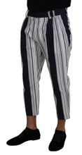 Load image into Gallery viewer, Dolce &amp; Gabbana White Cotton Striped Cropped Pants
