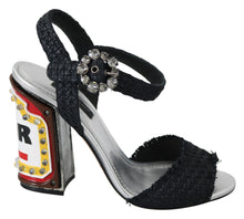 Load image into Gallery viewer, Dolce &amp; Gabbana Elegant Black Ankle Strap Sandals with LED Lights
