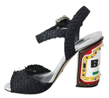 Load image into Gallery viewer, Dolce &amp; Gabbana Elegant Black Ankle Strap Sandals with LED Lights
