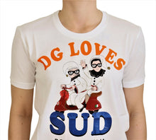 Load image into Gallery viewer, Dolce &amp; Gabbana Elegant White Crew Neck Tee with Colorful Print
