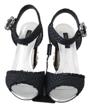 Load image into Gallery viewer, Dolce &amp; Gabbana Elegant Black Ankle Strap Sandals with LED Lights
