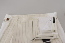 Load image into Gallery viewer, Dolce &amp; Gabbana White Cotton Striped Formal Pants
