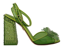 Load image into Gallery viewer, Dolce &amp; Gabbana Enchanting Green Crystal Embellished Sandals
