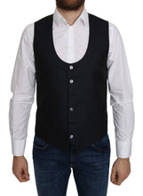 Load image into Gallery viewer, Dolce &amp; Gabbana Elegant Blue Silk-Blend Formal Vest
