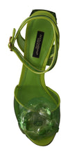 Load image into Gallery viewer, Dolce &amp; Gabbana Enchanting Green Crystal Embellished Sandals
