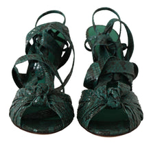 Load image into Gallery viewer, Dolce &amp; Gabbana Elegant Green Python Strappy Heels
