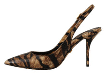 Load image into Gallery viewer, Dolce &amp; Gabbana Tiger Pattern Slingback Heels Pumps
