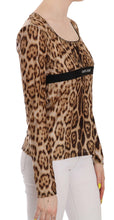 Load image into Gallery viewer, Roberto Cavalli Elegant Leopard Long Sleeve Top
