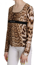 Load image into Gallery viewer, Roberto Cavalli Elegant Leopard Long Sleeve Top
