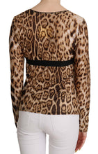 Load image into Gallery viewer, Roberto Cavalli Elegant Leopard Long Sleeve Top
