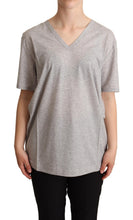 Load image into Gallery viewer, Dolce &amp; Gabbana Elegant Gray V-Neck Cotton Tee
