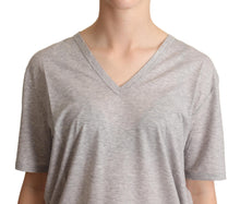 Load image into Gallery viewer, Dolce &amp; Gabbana Elegant Gray V-Neck Cotton Tee
