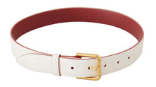 Load image into Gallery viewer, Dolce &amp; Gabbana Elegant White Leather Belt with Engraved Buckle
