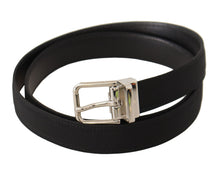 Load image into Gallery viewer, Dolce &amp; Gabbana Elegant Black Canvas and Leather Belt
