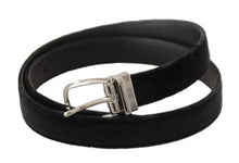 Load image into Gallery viewer, Dolce &amp; Gabbana Elegant Velvet Designer Belt with Logo Engraved Buckle
