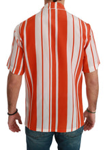 Load image into Gallery viewer, Dolce &amp; Gabbana Elegant Striped Silk Shirt - White &amp; Orange
