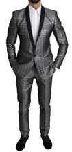 Load image into Gallery viewer, Dolce &amp; Gabbana Elegant Silver Patterned Men&#39;s Suit
