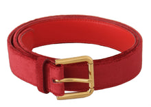 Load image into Gallery viewer, Dolce &amp; Gabbana Elegant Red Suede Designer Belt
