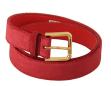 Load image into Gallery viewer, Dolce &amp; Gabbana Elegant Red Suede Designer Belt
